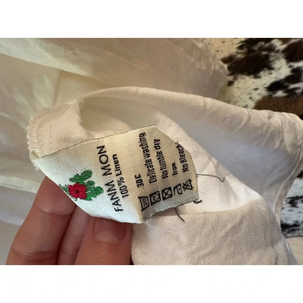 FANM MON‎ White Demre Maxi Dress embroidered roses Size Small